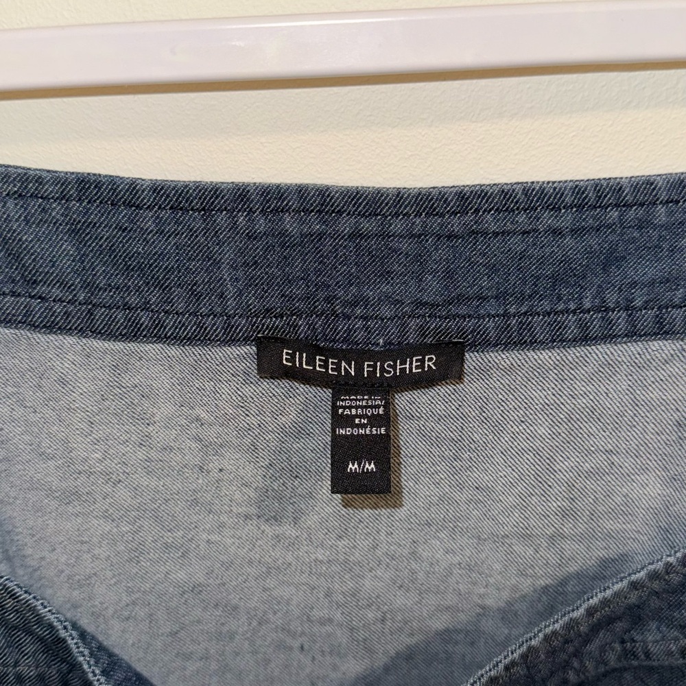 Eileen Fisher Square Neck Denim Dress - image 2